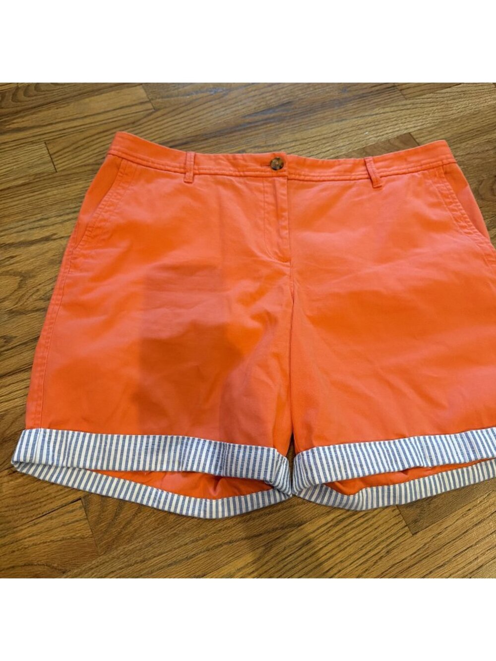 TALBOTS RELAXED CHINO SHORT SIZE 12 CORAL WOMENS